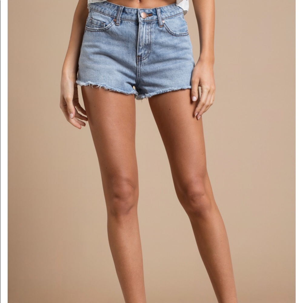 High waisted jean shorts